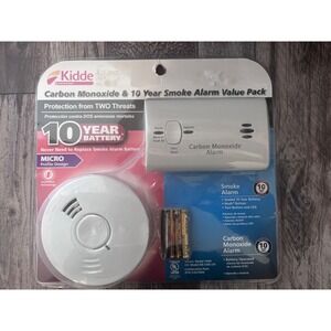 Kidde Carbon Monoxide & Smoke Detector Alarm 10 Year Battery Sealed Protection‎